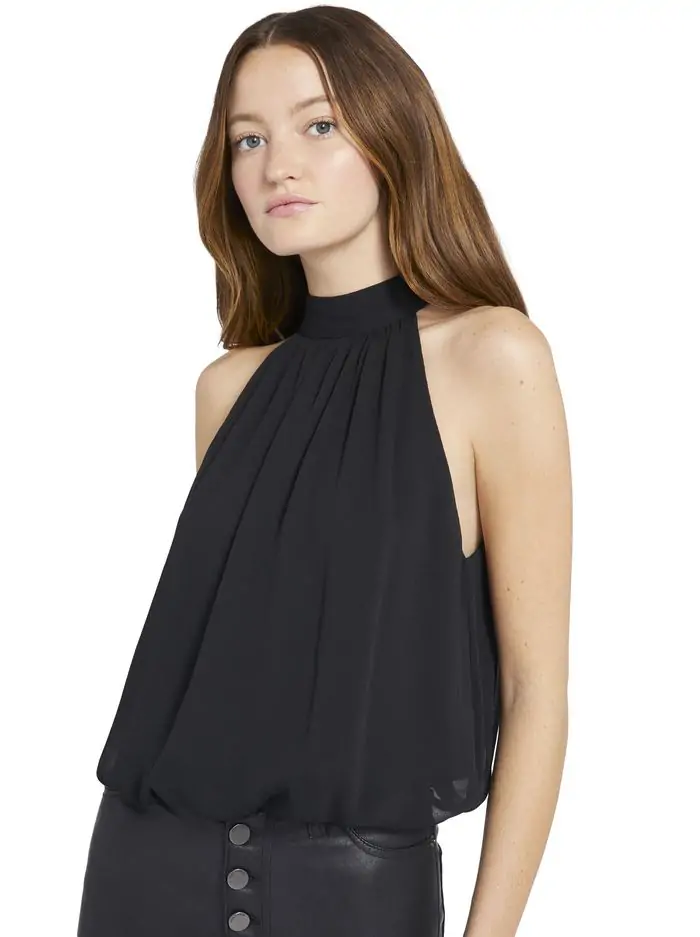 MARIS HALTER NECK GATHERED TOP